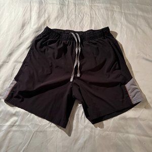 Black 7-inch Lined Athletic Shorts (Medium) - Hind